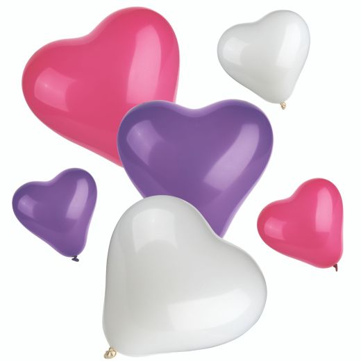 Ballonnen assorti kleuren "Heart" small + medium 1