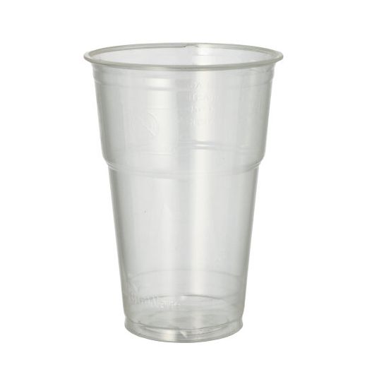 Drinkbekers voor koude dranken, PLA "pure" 0,4 l Ø 9,5 cm · 13,2 cm glashelder met schuimkraag 1