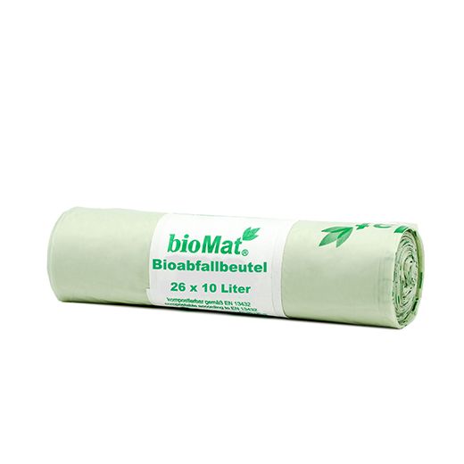 Bio compostzak op zetmeelbasis 10 l, 44 x 50 cm met handvat, biodegradable GFT afvalzak 1