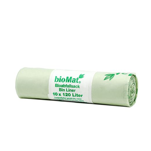 Bio compostzak op zetmeelbasis 120 l, 130 x 88 cm zonder handvat, biodegradable GFT afvalzak 1