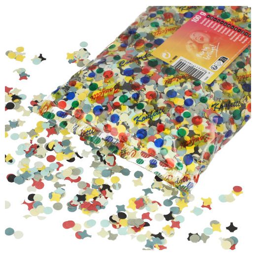 Confetti, papier assorti kleuren 100 gr 1
