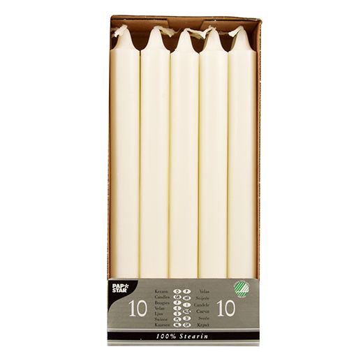 Kroonkaarsen Ø 2,2 cm · 24 cm wit van 100% stearine 1