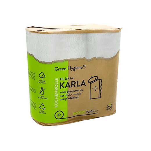 "Green Hygiene" Keukenrollen "KARLA" Ø 13,8 cm · 22 cm x 24,1 cm 100 vellen, 3-laags 1