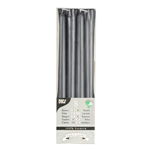 Kandelaarkaarsen Ø 2,2 cm · 25 cm grijs van 100% stearine 1