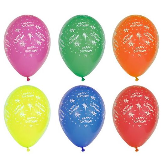 Ballonnen Ø 29 cm assorti kleuren "Happy Birthday" 1