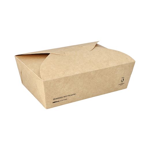 100% plasticvrij lunchbox groot met Notpla coating 19 x 13 cm FSC 1