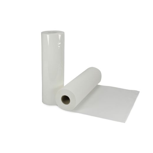 Ligbankpapier L 50 m - B 50 cm, wit, papierrol voor het afdekken van behandeltafel, onderzoektafel, massagetafel, individueel verpakt, met scheurperforatie 1