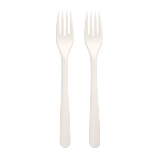 Herbruikbare vorken C-PLA "Folia" 19 cm wit vork reusable 1