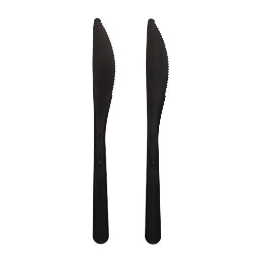 Herbruikbare messen van PP-MF 18,5 cm zwart extra stabiel mes reusable 1