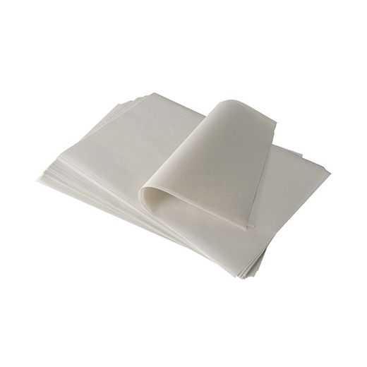 Vetvrij papier met palmwas coating, 1/8 boog "pure" rechthoekig 37,5 cm x 25 cm 12,5 kg wit 1