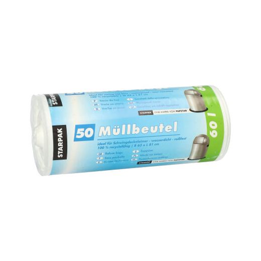 Pedaalemmerzakken, HDPE 60 l 81 cm x 63 cm wit 1