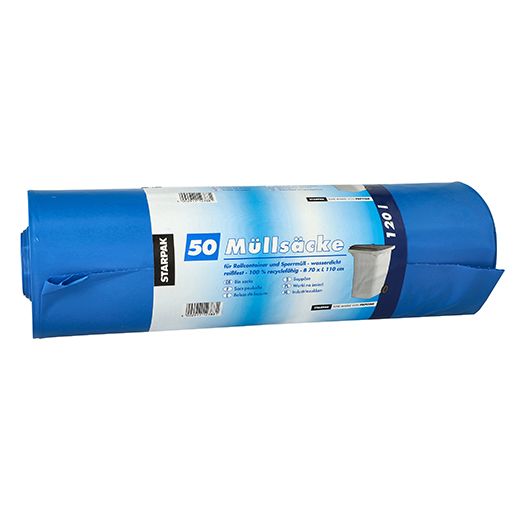 Industriezakken, LDPE 120 l 110 cm x 70 cm blauw 1