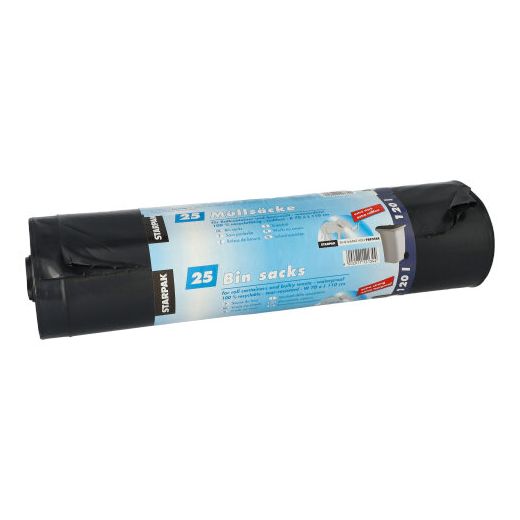 Industriezakken, LDPE 120 l 110 cm x 70 cm zwart 1