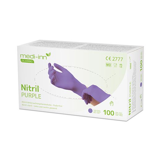 Handschoenen Nitril poedervrij paars "Nitril Purple" Maat XL 1