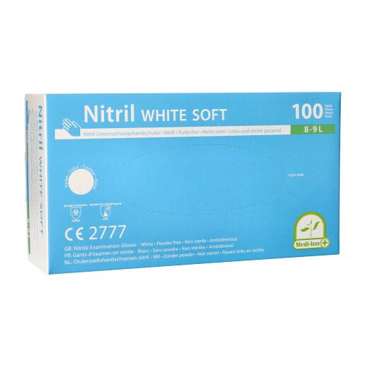 "Medi-Inn®" Handschoenen Nitril poedervrij "White Soft" wit L 1