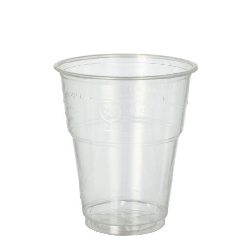 Drinkbekers voor koude dranken, PLA "pure" 0,3 l Ø 9,5 cm · 11 cm glashelder met schuimkraag 1