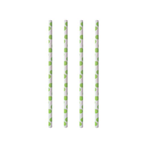 Drinkrietjes, papier Ø 6 mm · 20 cm "green Dots" 1