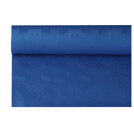 Tafelkleed papier met damastprint 6 m x 1,2 m donkerblauw 1