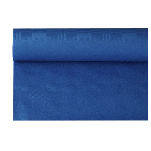 Tafelkleed papier met damastprint 8 m x 1,2 m donkerblauw 1
