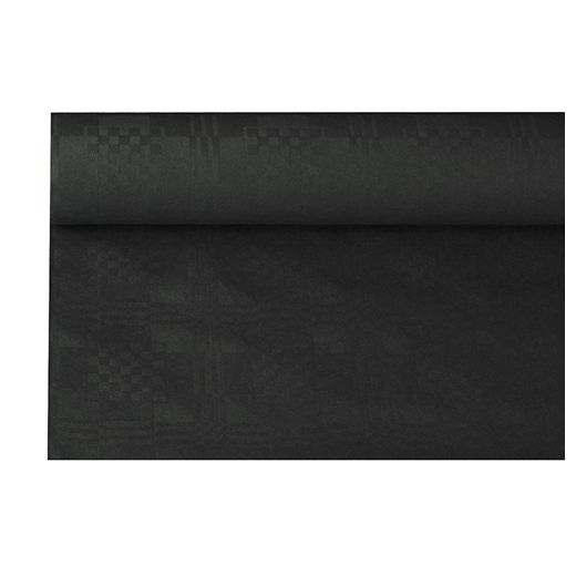 Tafelkleed papier met damastprint 6 m x 1,2 m zwart 1