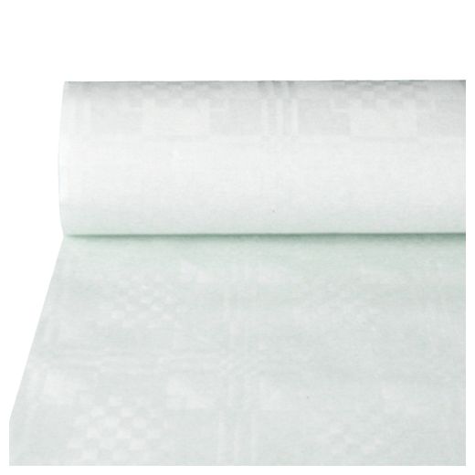 Tafelkleed papier met damastprint 25 m x 1 m wit 1