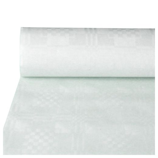 Damast tafelkleed papier op rol 50 m x 80 cm tafelrol wit  1
