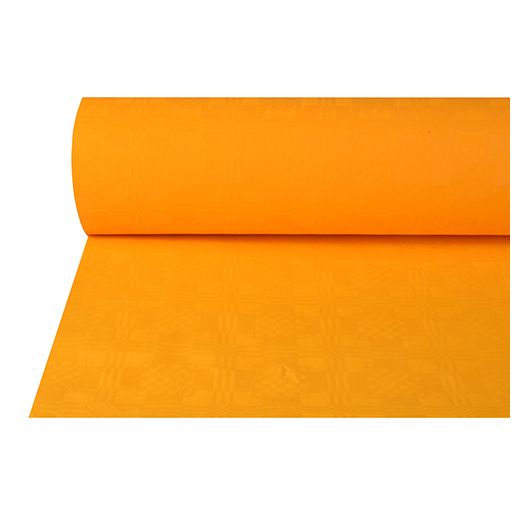 Tafelkleed papier met damastprint 50 m x 1 m oranje 1
