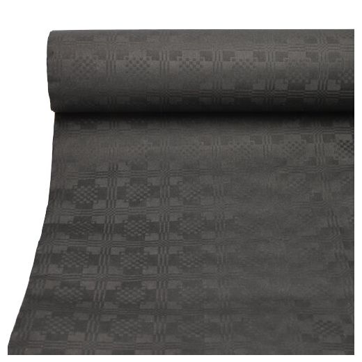 Damast tafelkleed papier op rol 50 m x 1 m tafelrol zwart 1