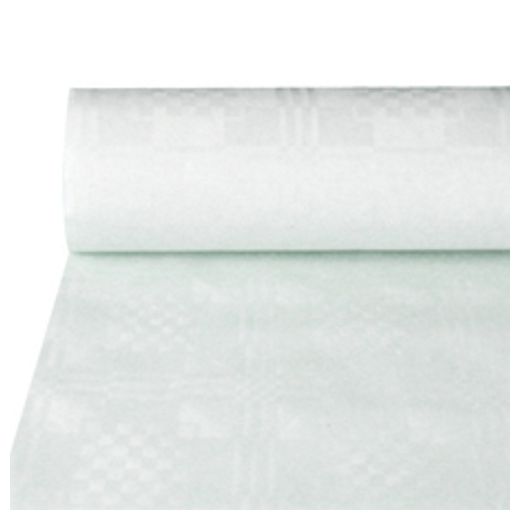 Tafelkleed papier met damastprint 50 m x 1 m wit 1
