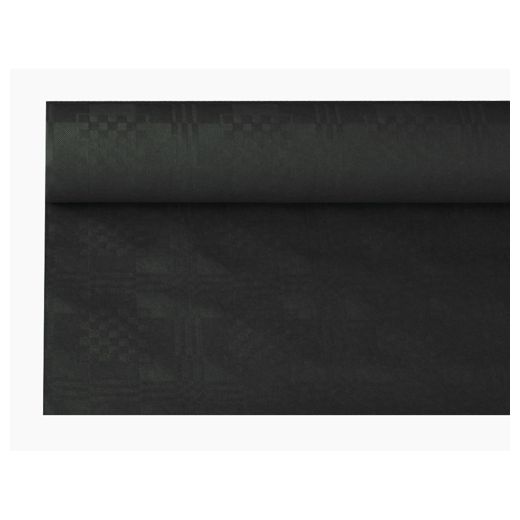 Tafelkleed papier met damastprint 8 m x 1,2 m zwart 1