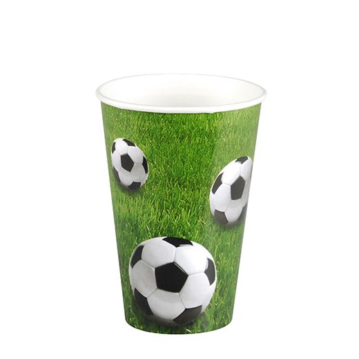 Drinkbekers, Karton 0,2 l Ø 7 cm · 9,7 cm "Football" 1