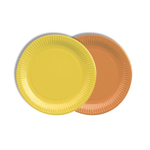 Borden, karton rond Ø 18 cm assorti kleuren - geel/oranje 1