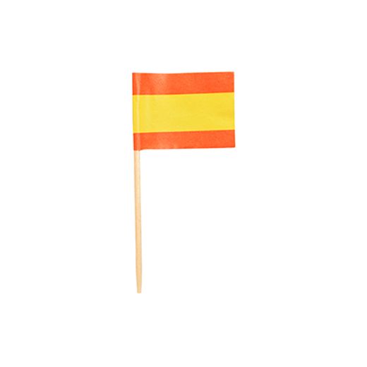 Cocktailprikkers met Spaanse vlag 8 cm, vlagprikker "Spanje", kaasprikkers 1