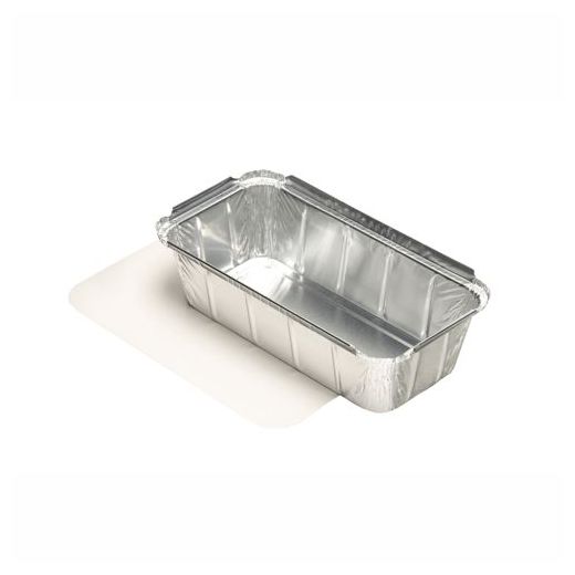 Schalen, aluminium + ingelegd deksel, PE-gecoat plein 1 l 5,4 cm x 11 cm x 21,3 cm 1