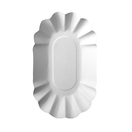 Kartonnen schaaltje "pure" ovaal 9 cm x 16 cm wit, FSC 1