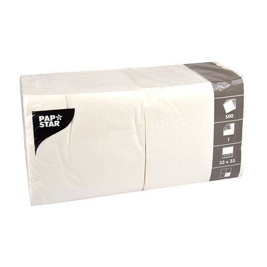 Servetten, 1-laags 1/4 vouw 33 cm x 33 cm wit 1