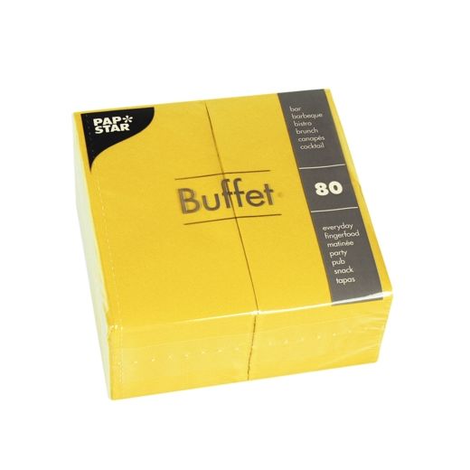 Servetten, 2-laags 1/8-vouw 33 cm x 33 cm geel 1