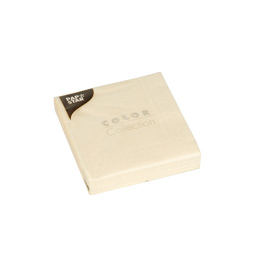 Servetten, 3-laags 1/4 vouw 24 cm x 24 cm creme 1