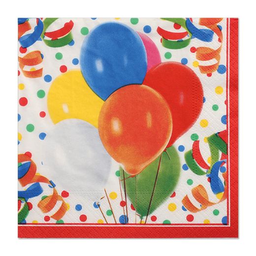 Servetten, 3-laags 1/4 vouw 33 cm x 33 cm "Lucky Balloons" 1