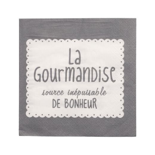 Servetten 3-laags 1/4 vouw 33 cm x 33 cm grijs "La Gourmandise" 1