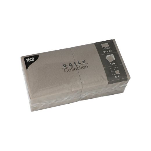 Servetten "DAILY Collection" 1/4 vouw 24 cm x 24 cm FSC grijs 1