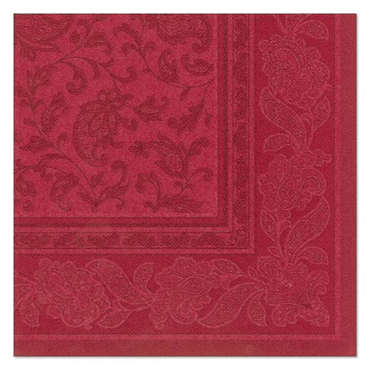 Servetten "ROYAL Collection" 1/4 vouw 40 cm x 40 cm bordeaux "Ornaments" 1