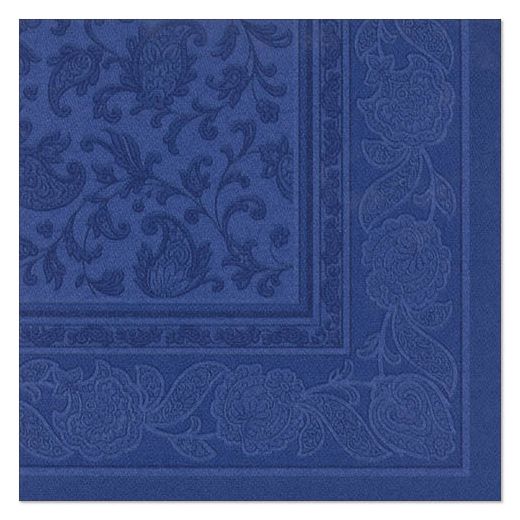 Servetten "ROYAL Collection" 1/4 vouw 40 cm x 40 cm donkerblauw "Ornaments" 1