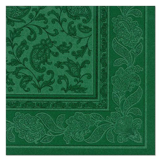 Servetten "ROYAL Collection" 1/4 vouw 40 cm x 40 cm donkergroen "Ornaments" 1
