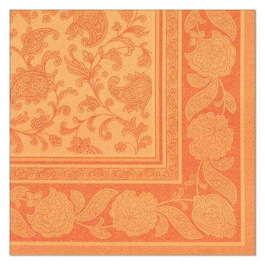 Servetten "ROYAL Collection" 1/4 vouw 40 cm x 40 cm oranje "Ornaments" 1