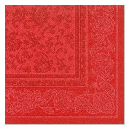 Servetten "ROYAL Collection" 1/4 vouw 40 cm x 40 cm rood "Ornaments" 1