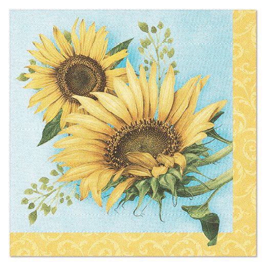 Servetten "ROYAL Collection" 1/4 vouw 40 cm x 40 cm "Sunflower" 1