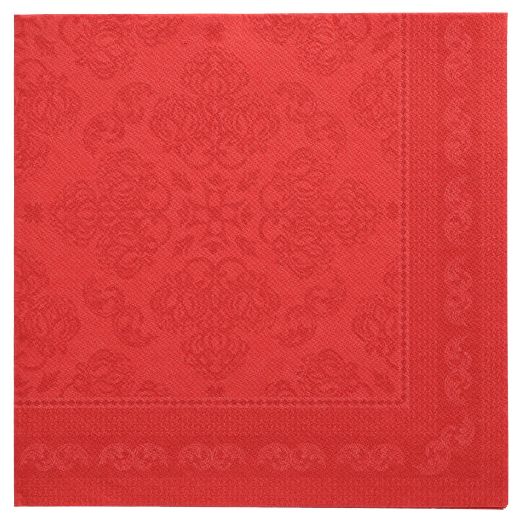 Servetten "ROYAL Collection" 1/4 vouw 40 cm x 40 cm rood "Arabesque" 1