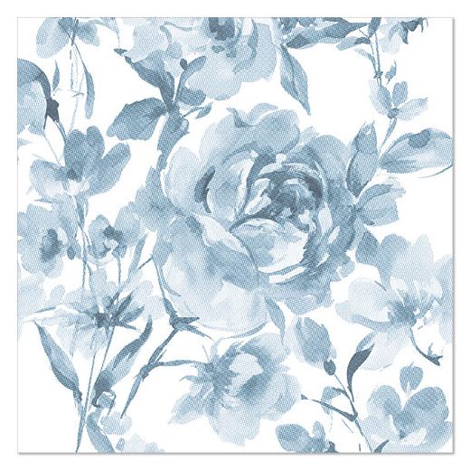 Servetten "ROYAL Collection" 1/4 vouw 40 cm x 40 cm blauw "Rose" 1