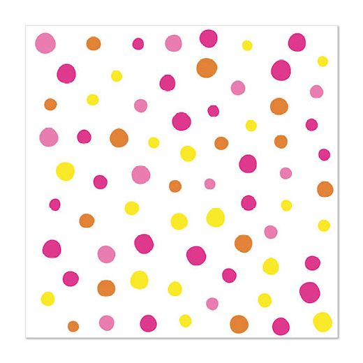 Servetten, 3-laags 1/4 vouw 33 cm x 33 cm roze "Colourful Dots" 1